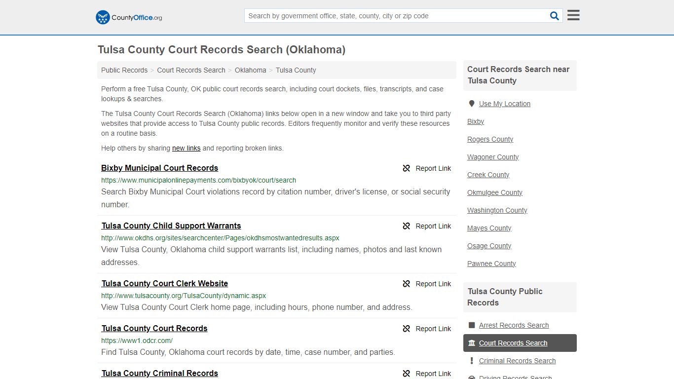 Tulsa County Court Records Search (Oklahoma) - County Office