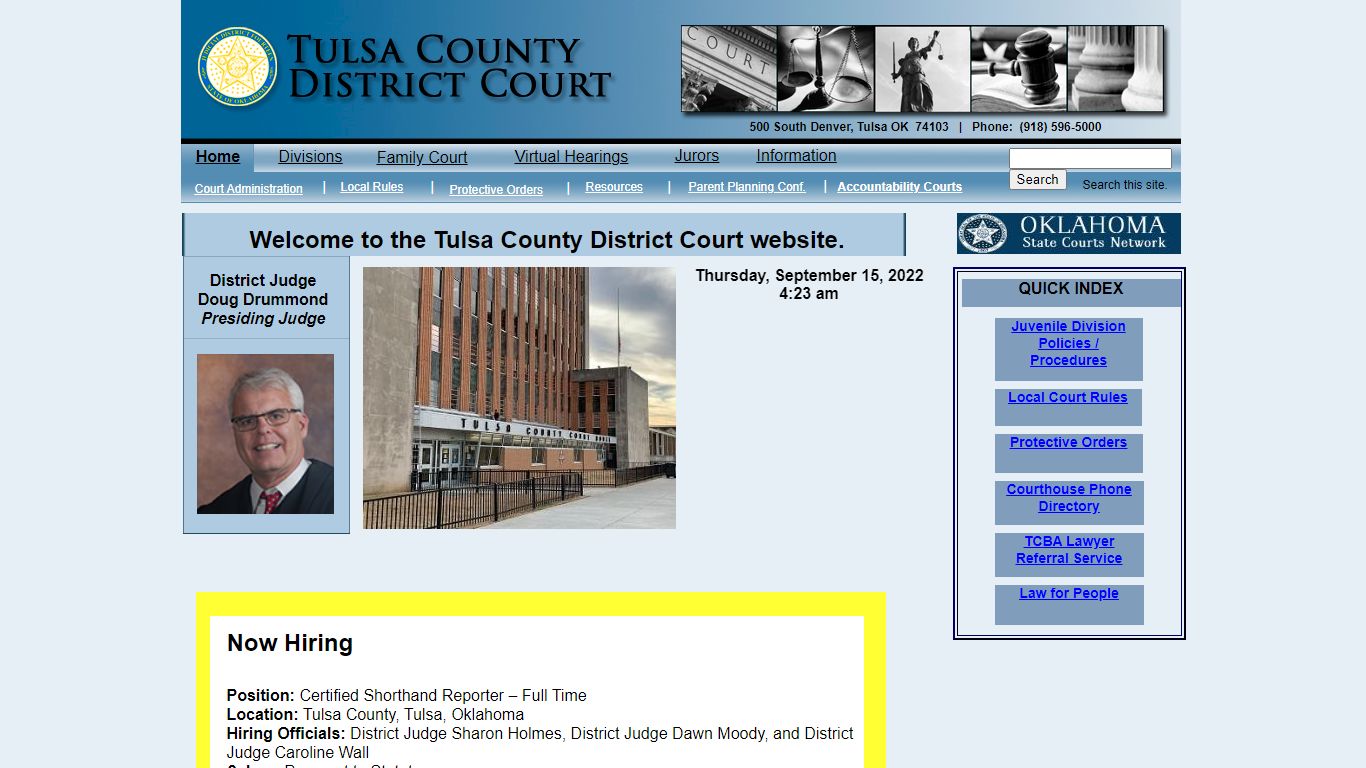 Tulsa County District Court Home